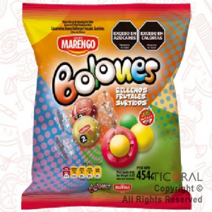 CARAMELO BOLONES RELLENOS SURTIDOS 50 UNIDADES 454 GR x 1